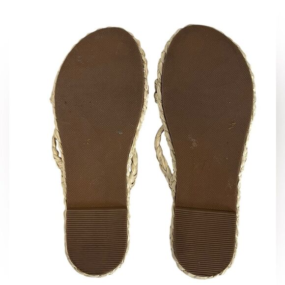 MANEBI | Cream Natural Raffia Flat Sandals Slip On Slides Women’s 7 - Picture 10 of 11